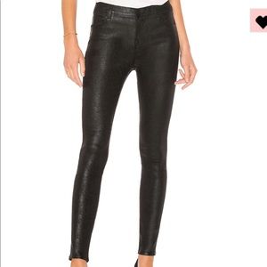 JBRAND Midrise Coated black jeans.